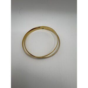 Bellezza Gold Tone Bangle Bracelet Set Made in Italy Classic Stackable Jewelry